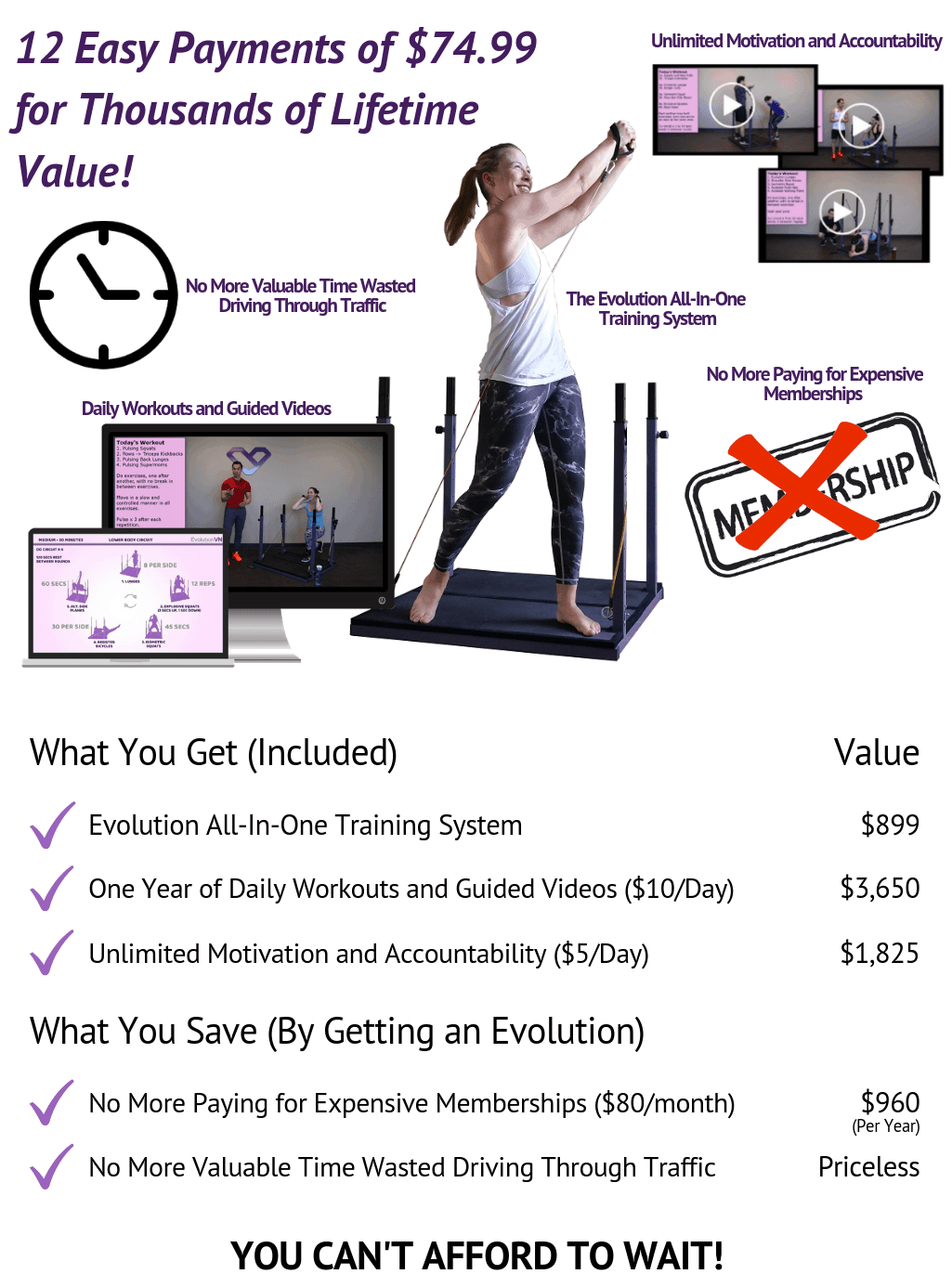 The Evolution All-In-One Training System – Value Added